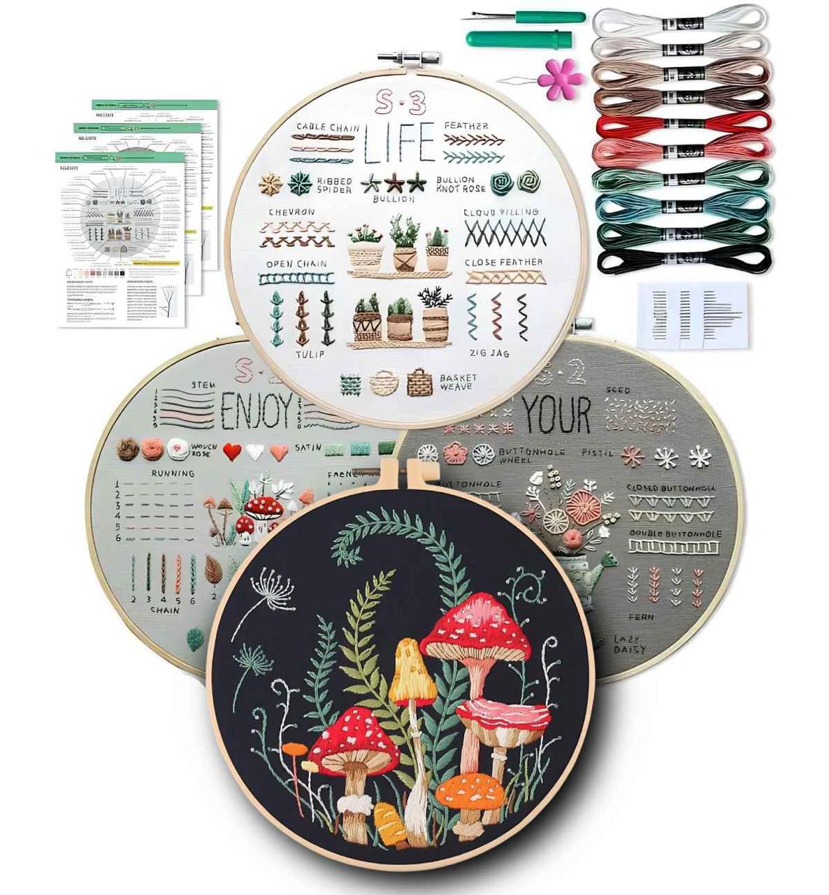 CraftHoop 3 Sets Learning Embroidery Kit