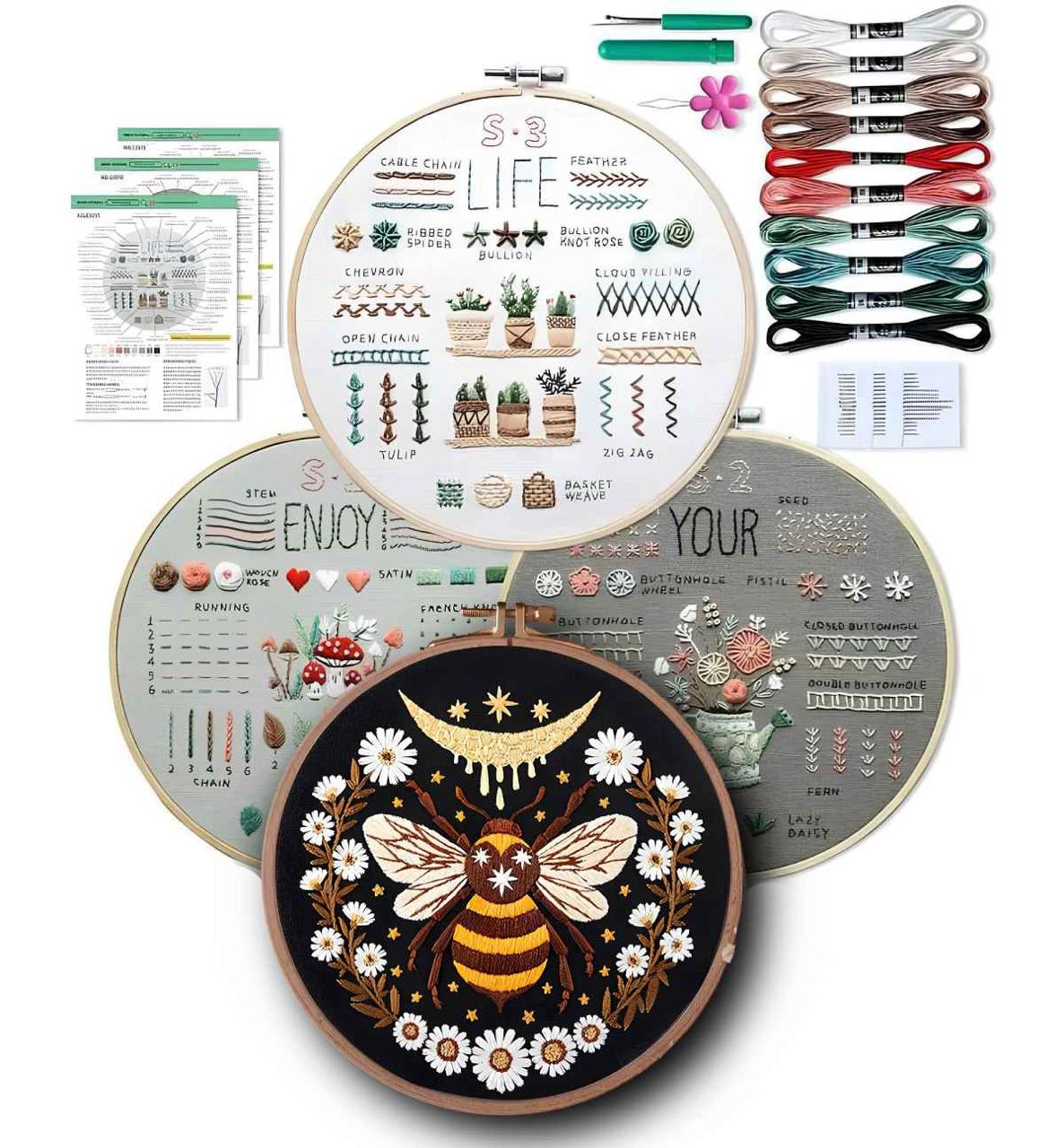 CraftHoop 3 Sets Learning Embroidery Kit