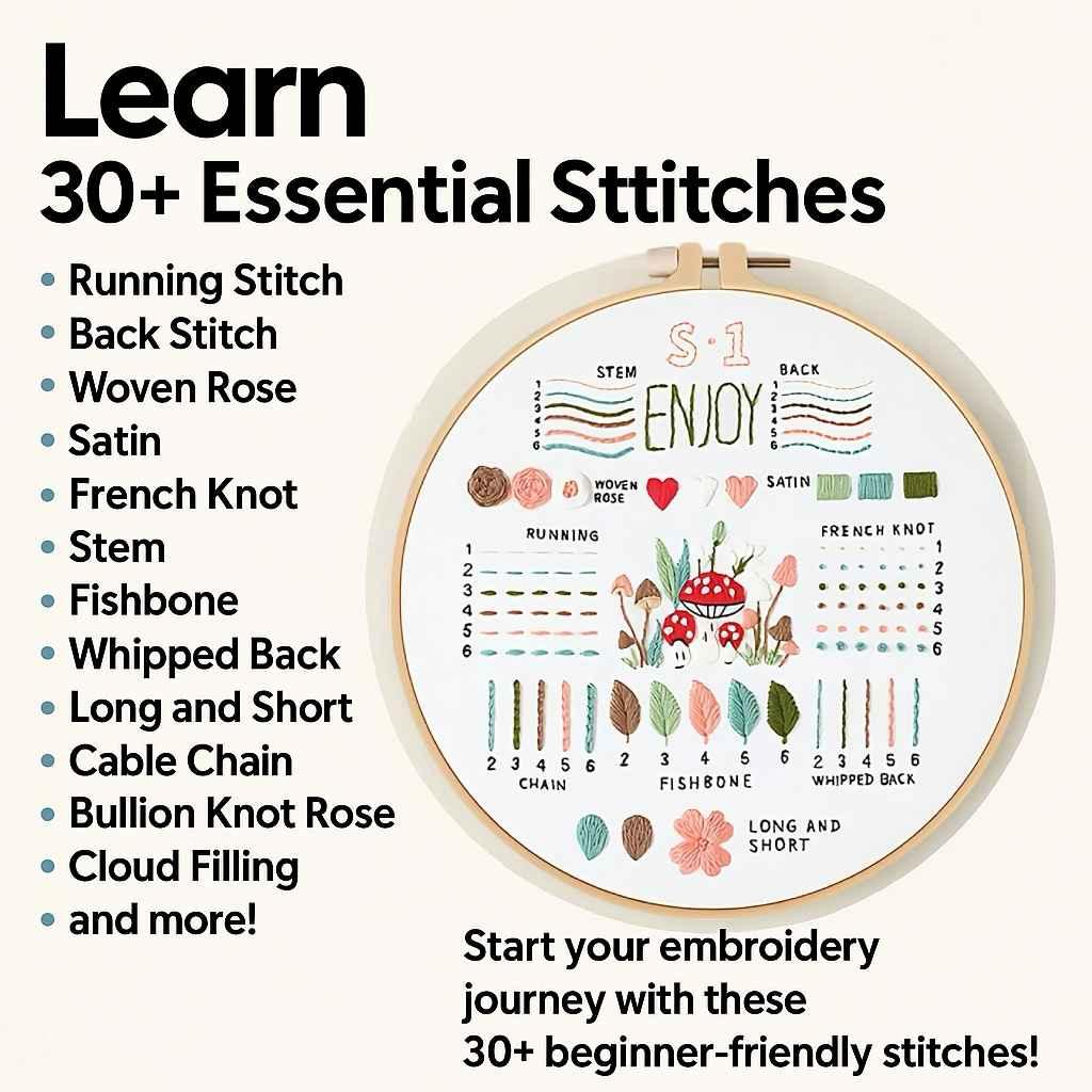 CraftHoop Beginner’s 3-Piece Embroidery Starter Kit