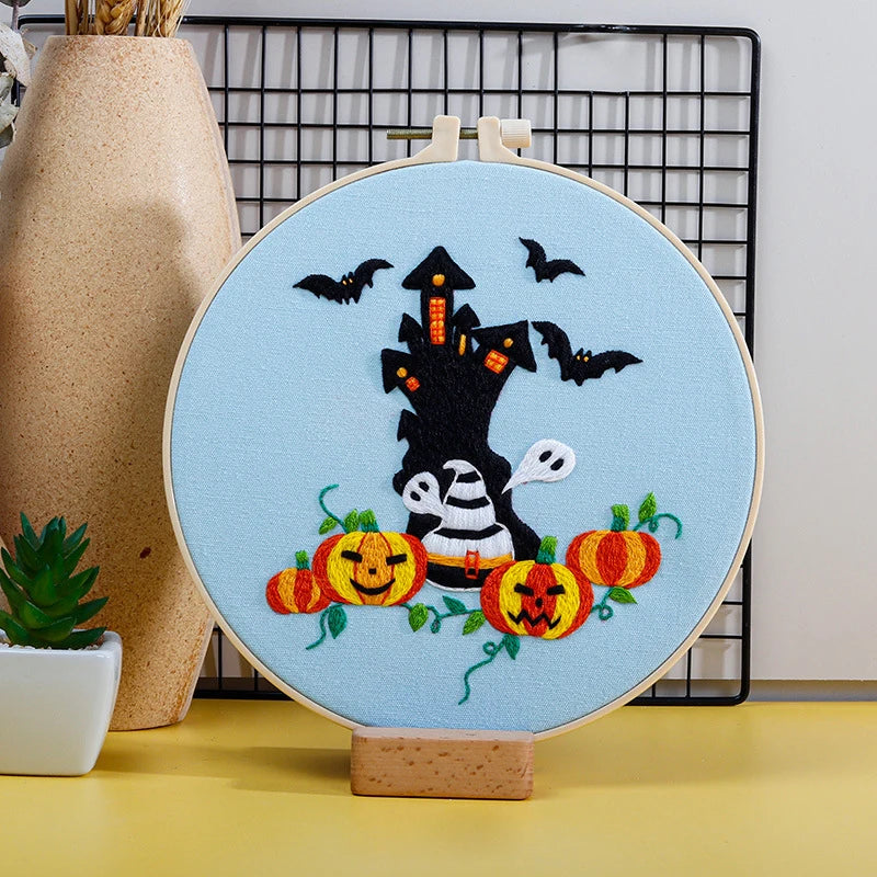 CraftHoop Haunted Fun Halloween Embroidery Kit