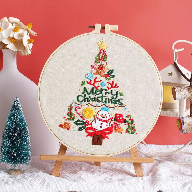 CraftHoop Festive Christmas 4-Piece Embroidery Kit
