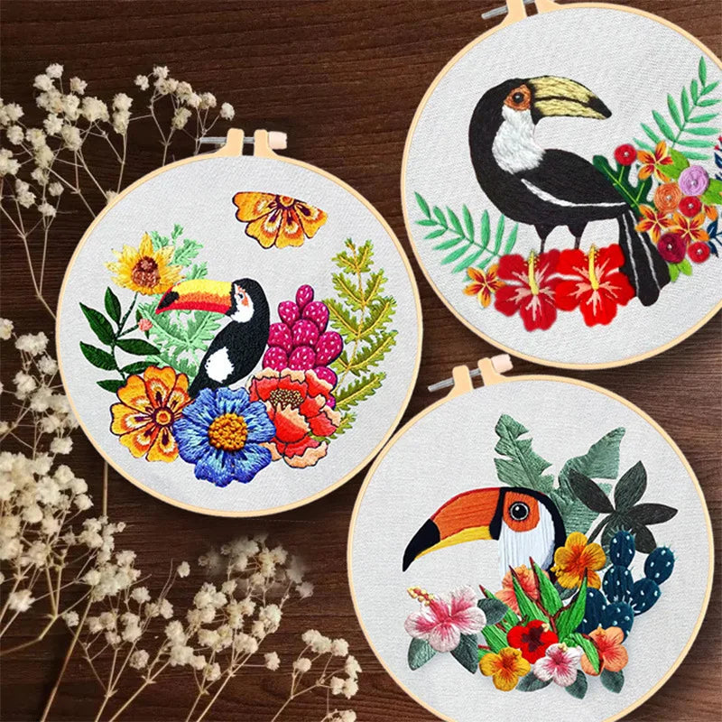 CraftHoop Tropical Toucan Embroidery Kit