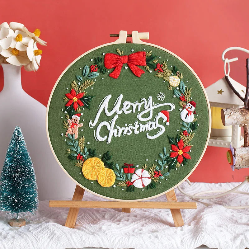 CraftHoop Festive Christmas 4-Piece Embroidery Kit