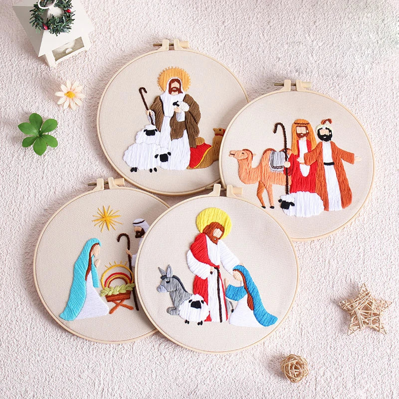 CraftHoop Christmas Nativity Embroidery Kit