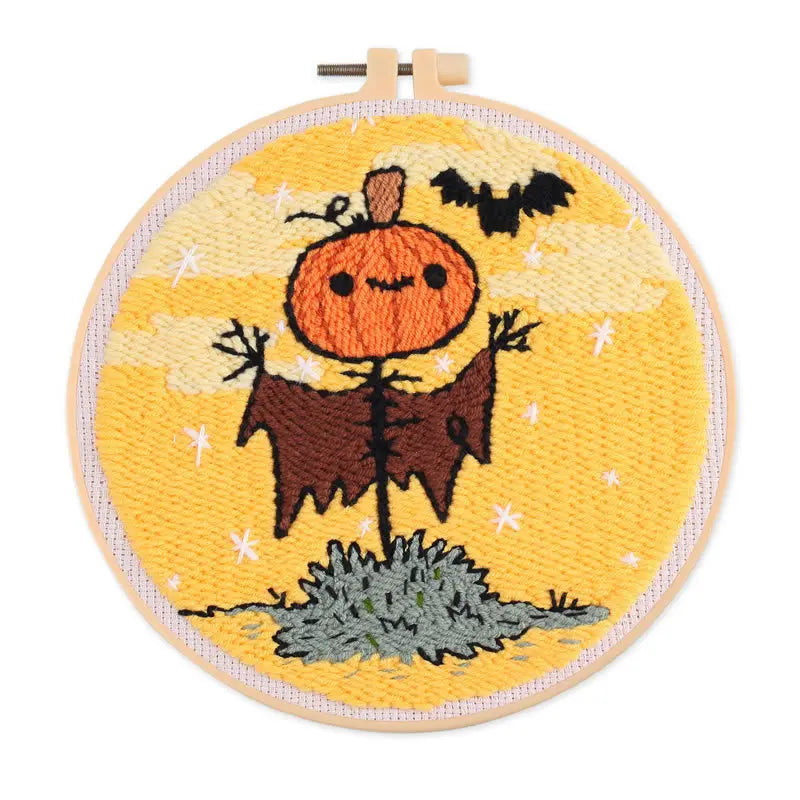 CraftHoop Pumpkin Halloween Punch Needle Kit