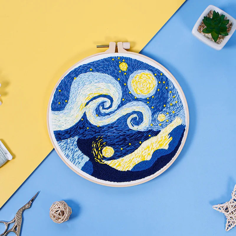CraftHoop The Starry Night Embroidery Kit
