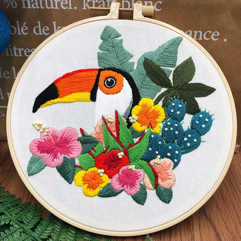 CraftHoop Tropical Toucan Embroidery Kit