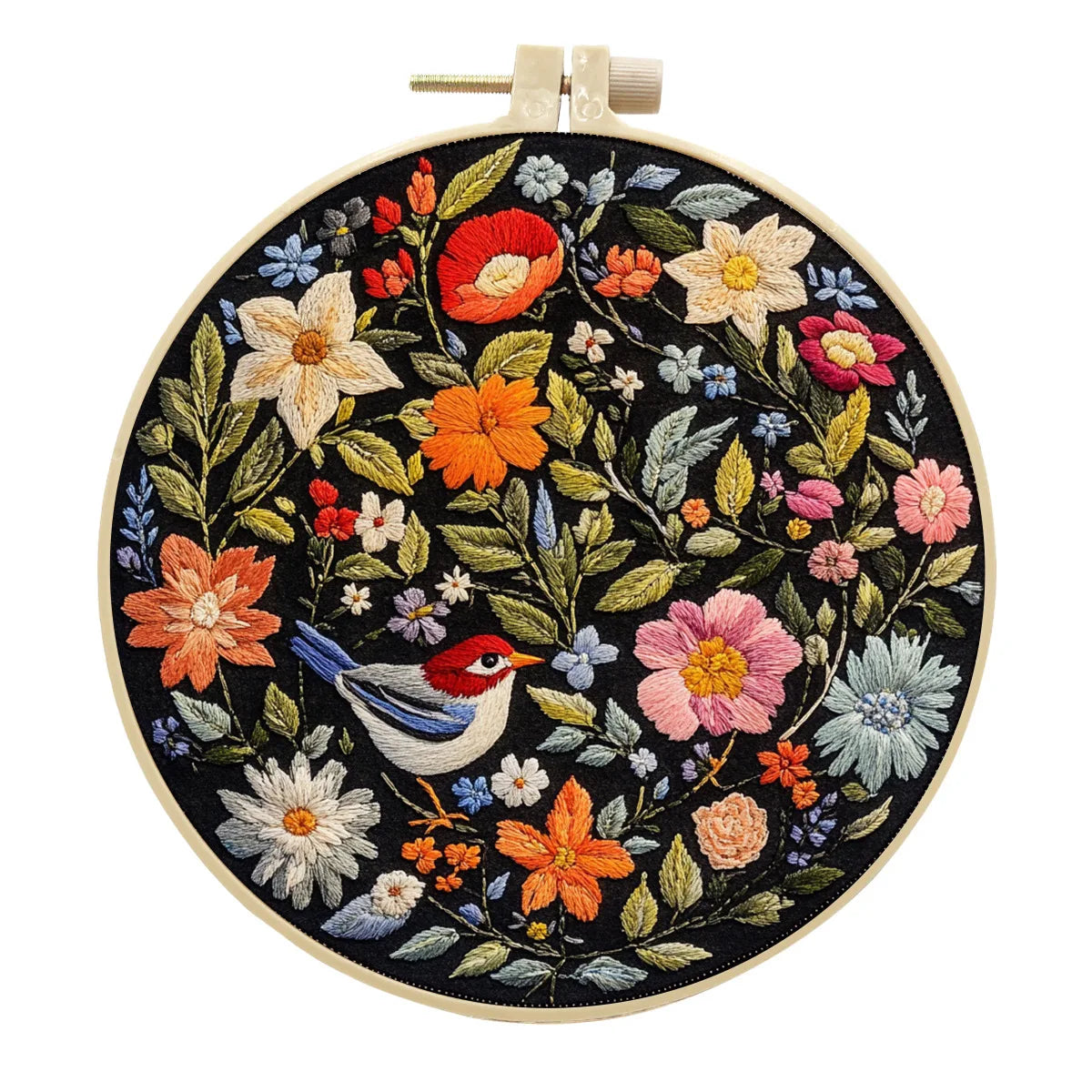 CraftHoop Wildflower Birds Embroidery Kit