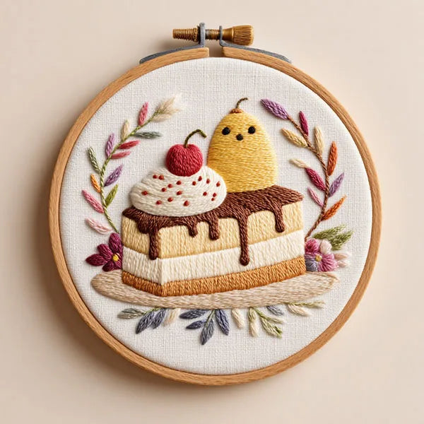 CraftHoop French Patisserie Desserts Embroidery Kit