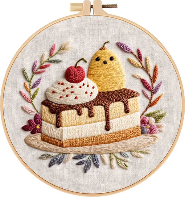 CraftHoop French Patisserie Desserts Embroidery Kit