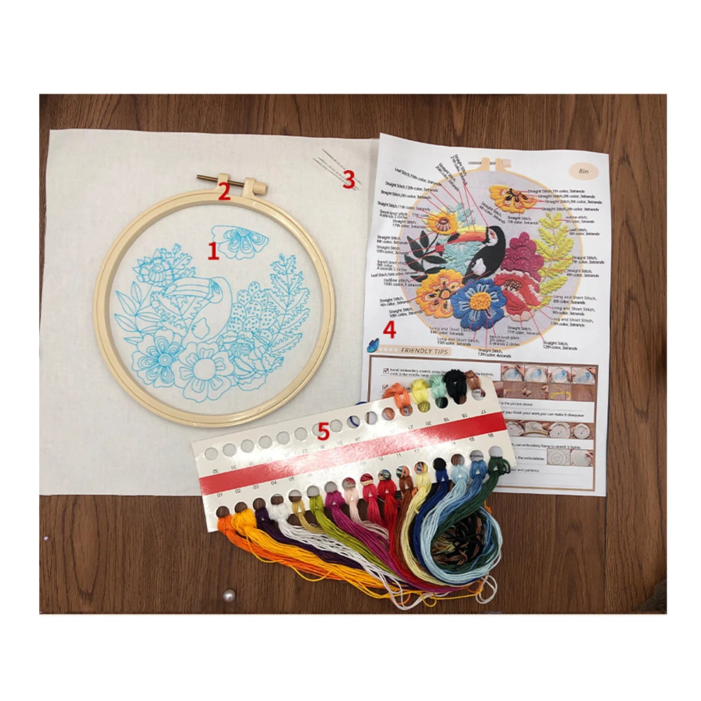 CraftHoop Tropical Toucan Embroidery Kit