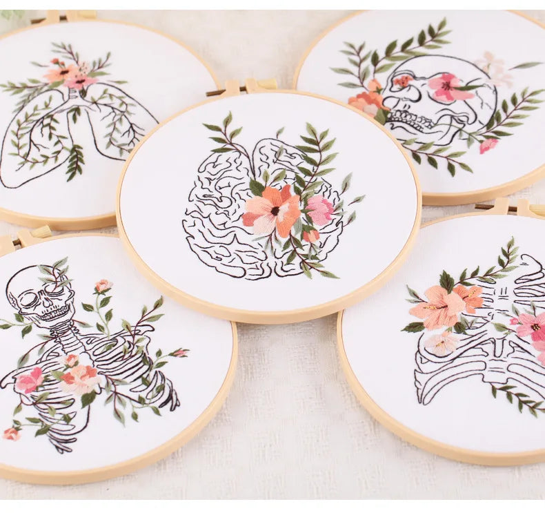 CraftHoop Floral Anatomy Embroidery Kit