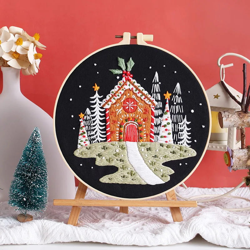 CraftHoop Festive Christmas 4-Piece Embroidery Kit