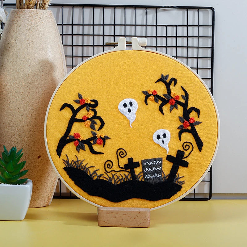 CraftHoop Haunted Fun Halloween Embroidery Kit