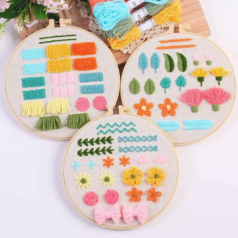 CraftHoop 3-Set Punch Needle Starter Kit for Beginners