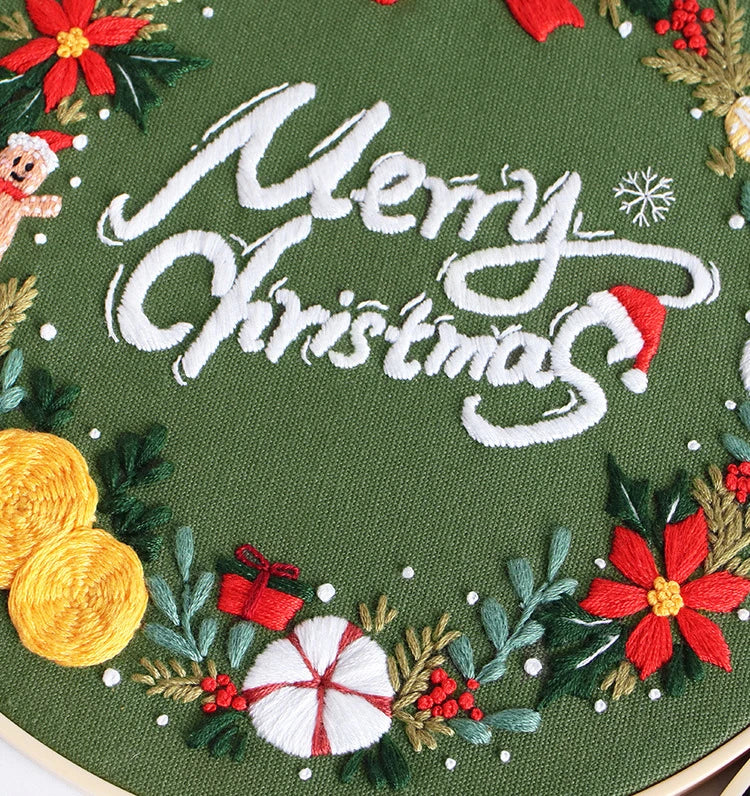 CraftHoop Festive Christmas 4-Piece Embroidery Kit