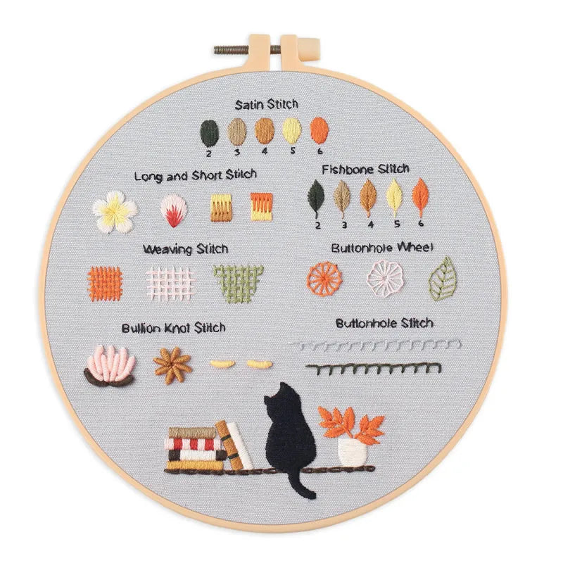 CraftHoop Beginner’s 4-Set Animal & Floral Stitch Sampler