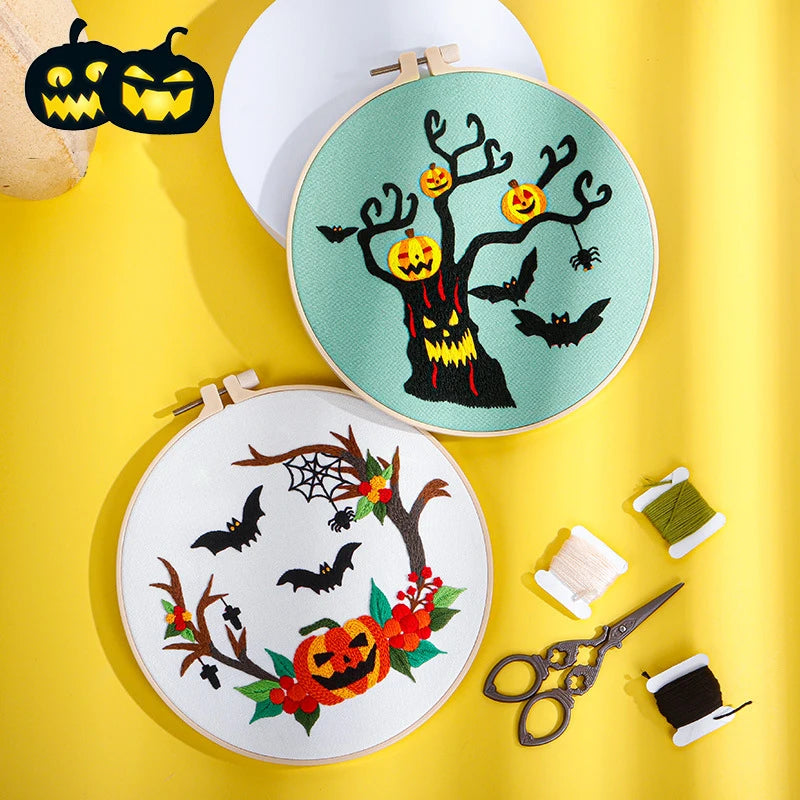 CraftHoop Haunted Fun Halloween Embroidery Kit
