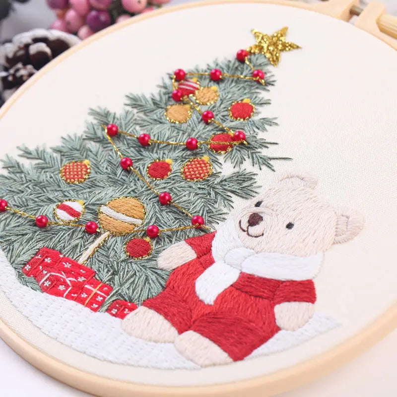 CraftHoop Magical Christmas Deer Embroidery Kit