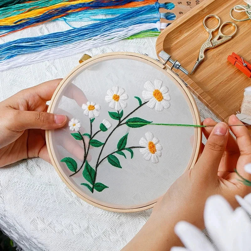 CraftHoop Floral Transparency Embroidery Kit