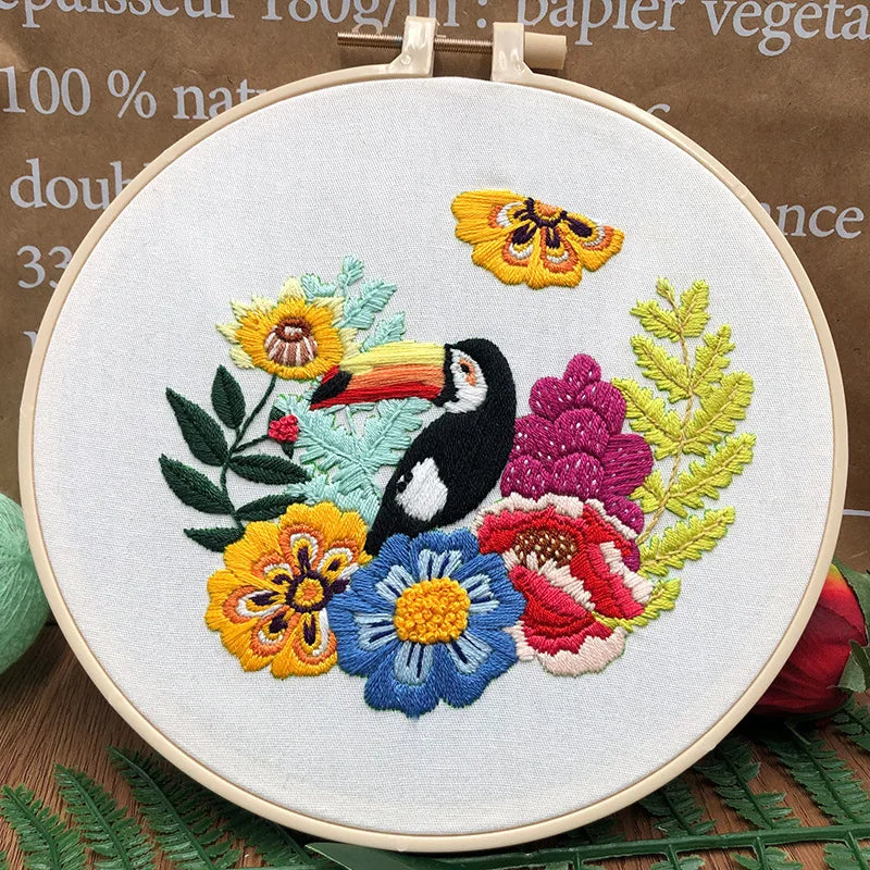 CraftHoop Tropical Toucan Embroidery Kit
