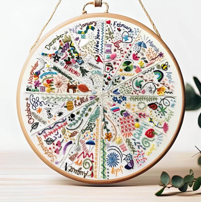 CraftHoop Advent of 12 Months Embroidery Kit