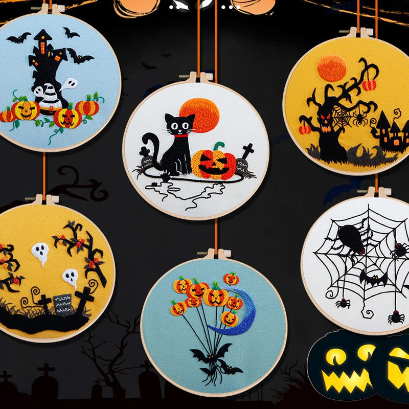 CraftHoop Haunted Fun Halloween Embroidery Kit