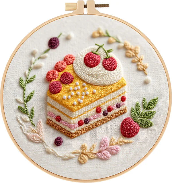 CraftHoop French Patisserie Desserts Embroidery Kit