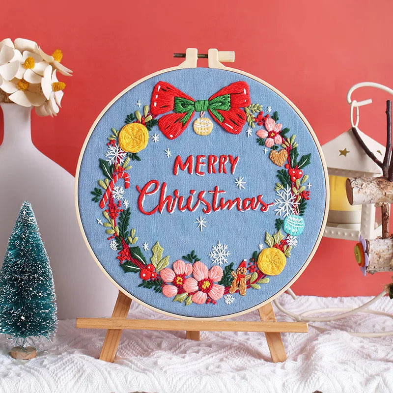 CraftHoop Festive Christmas 4-Piece Embroidery Kit