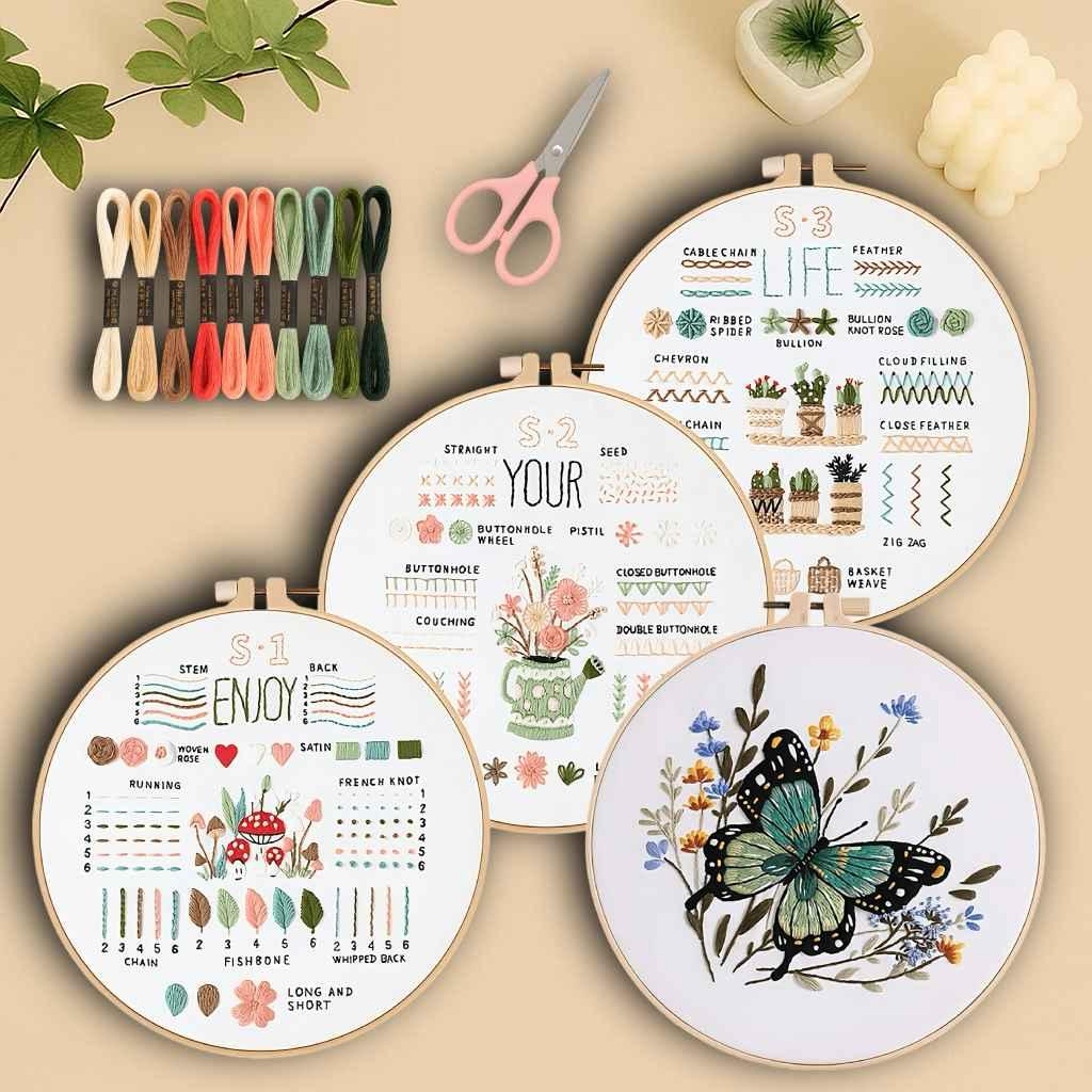 CraftHoop Beginner’s 3-Piece Embroidery Starter Kit