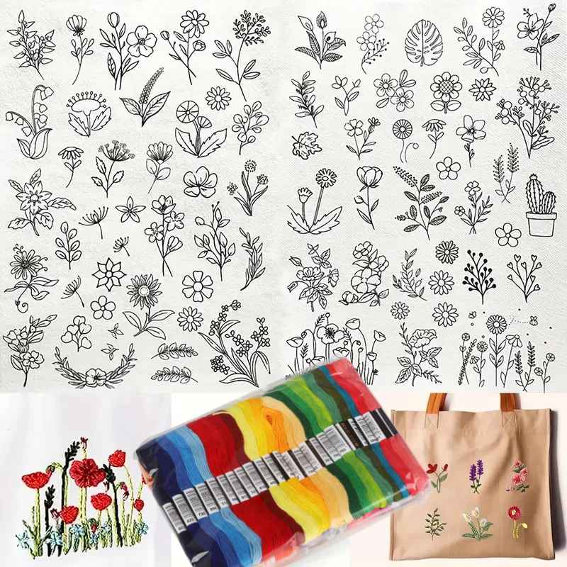 Stick & Stitch Transfers for Clothes – 2 Water-Soluble Sheets (50+ Pieces)