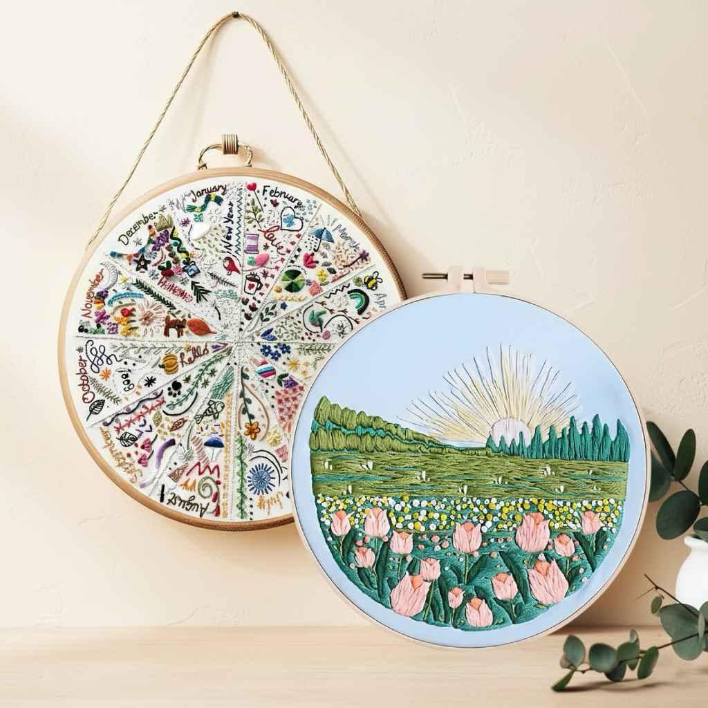 CraftHoop Advent of 12 Months Embroidery Kit