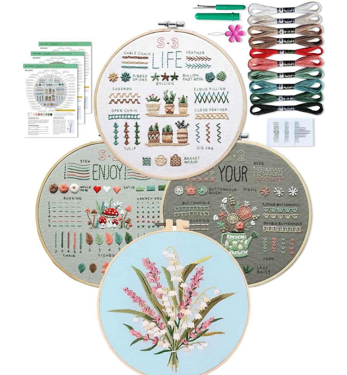 CraftHoop 3 Sets Starter Embroidery Kit