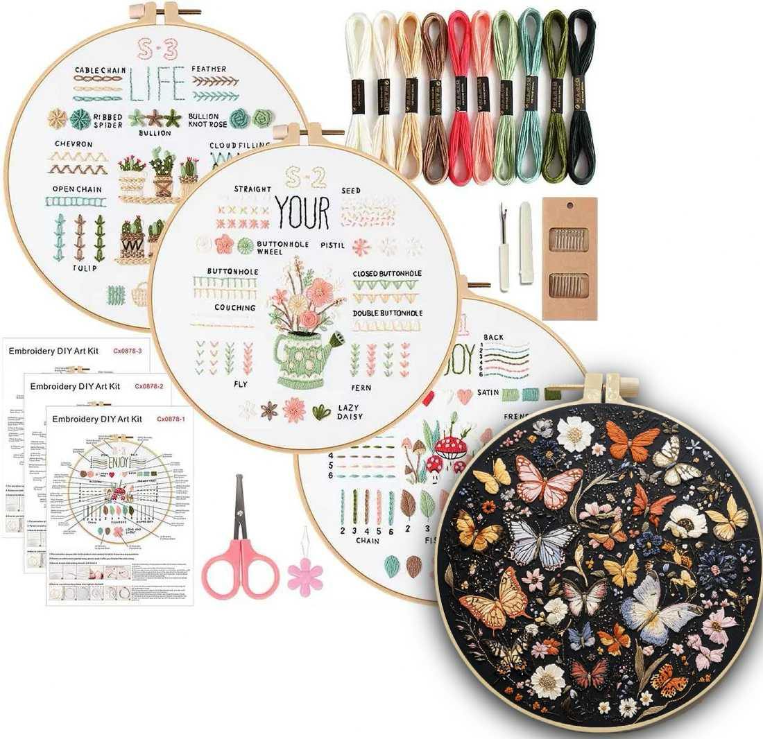 CraftHoop Beginner’s 3-Piece Embroidery Starter Kit