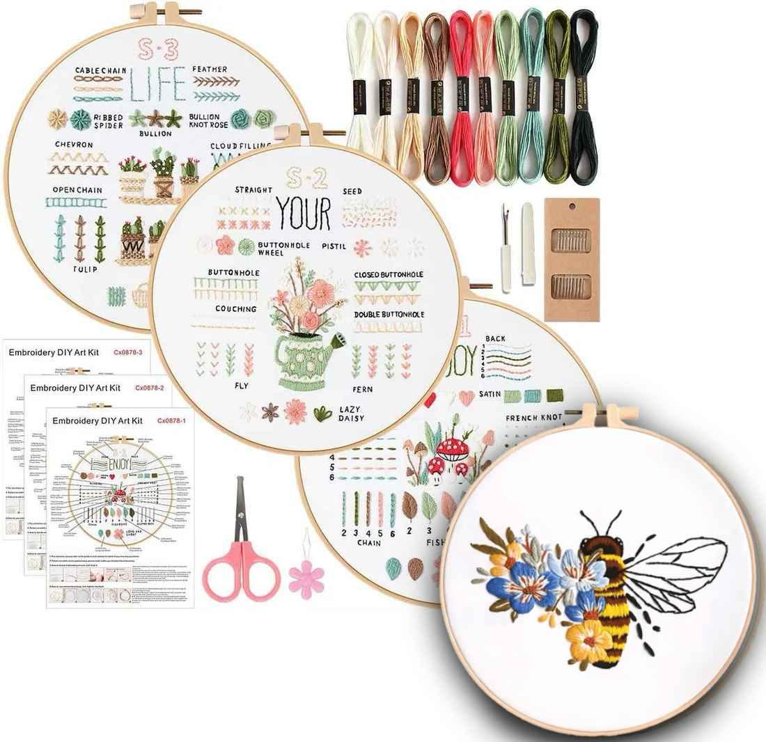 CraftHoop Beginner’s 3-Piece Embroidery Starter Kit