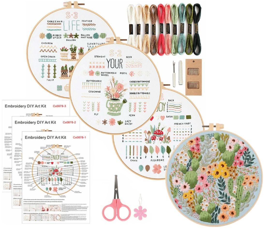 CraftHoop Beginner’s 3-Piece Embroidery Starter Kit
