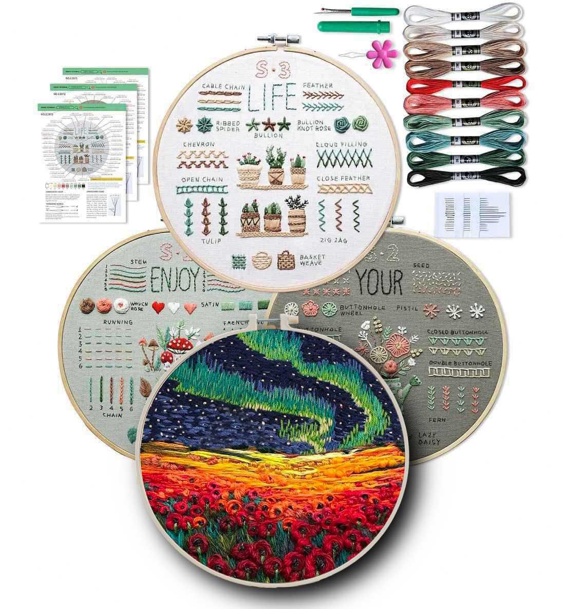 CraftHoop 3 Sets Starter Embroidery Kit