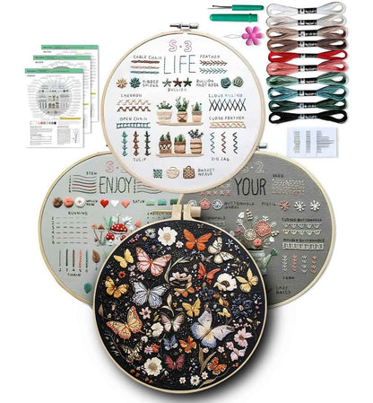 CraftHoop 3 Sets Learning Embroidery Kit