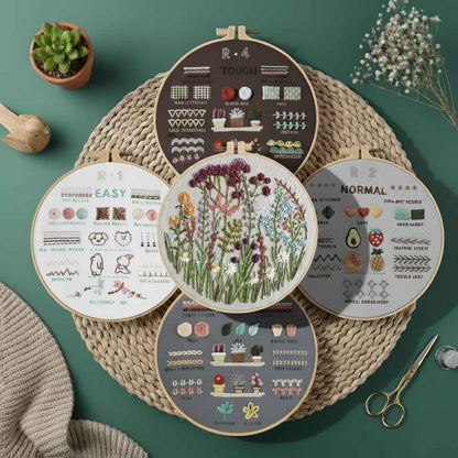 CraftHoop 4-Level Embroidery Kit for Beginners – From Starter to Pro