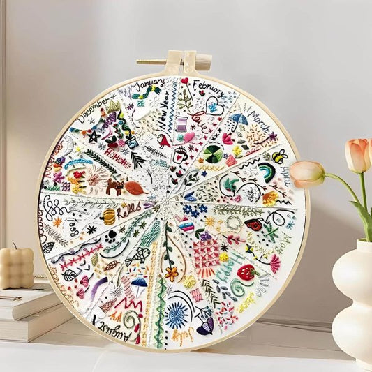 CraftHoop Advent of 12 Months Embroidery Kit