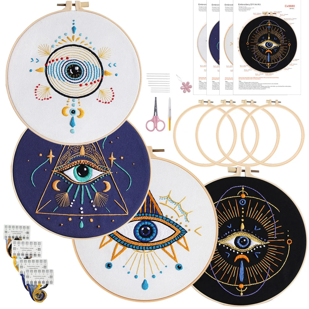 CraftHoop 4-Piece Eye of Wonder Embroidery Kit