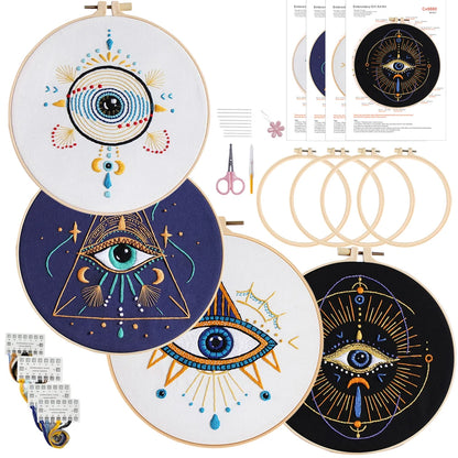 CraftHoop 4-Piece Eye of Wonder Embroidery Kit