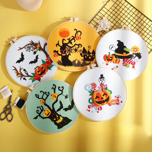CraftHoop Haunted Fun Halloween Embroidery Kit