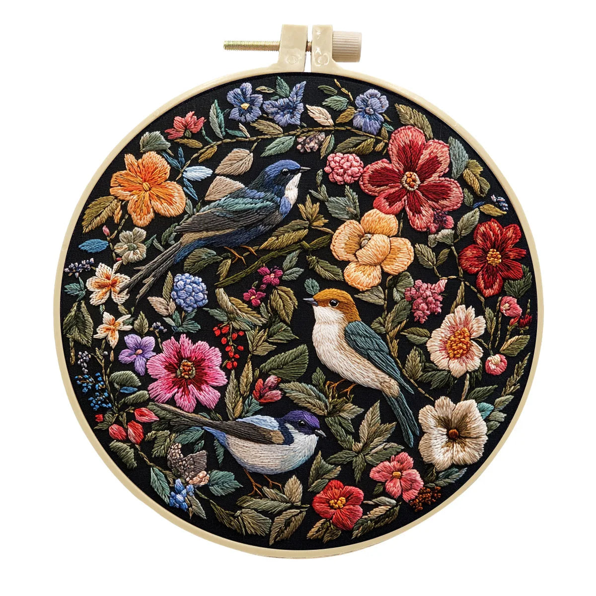 CraftHoop Wildflower Birds Embroidery Kit