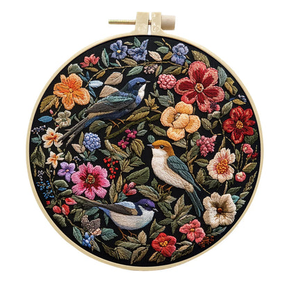 CraftHoop Wildflower Birds Embroidery Kit