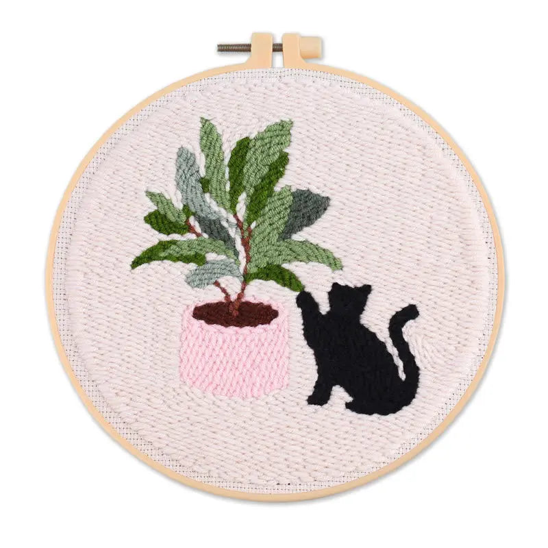 CraftHoop Cat & Plant Lovers Punch Needle Kit