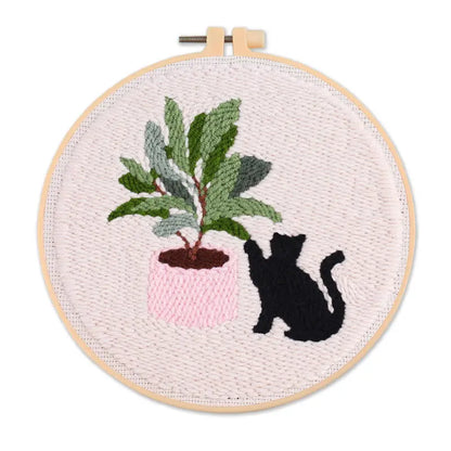 CraftHoop Cat & Plant Lovers Punch Needle Kit