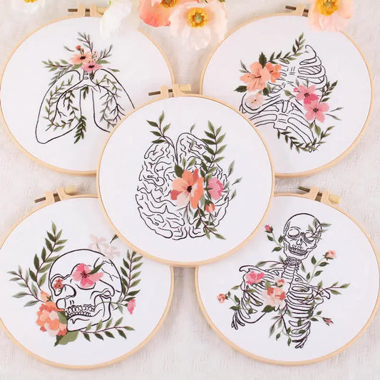 CraftHoop Floral Anatomy Embroidery Kit