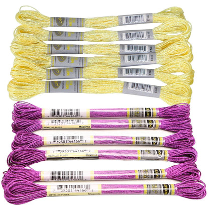 CraftHoop 12-Color Metallic Thread Bundle