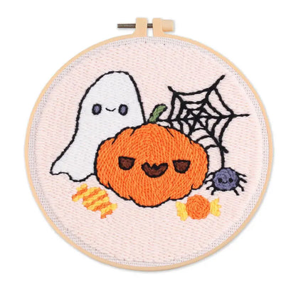 CraftHoop Pumpkin Halloween Punch Needle Kit